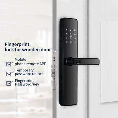 Key Password Card Fingerprint Smart Lock Aluminum Alloy and Tempered Glass