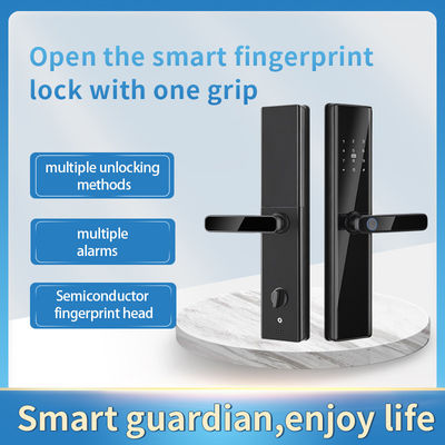 Key Password Card Fingerprint Smart Lock Aluminum Alloy and Tempered Glass