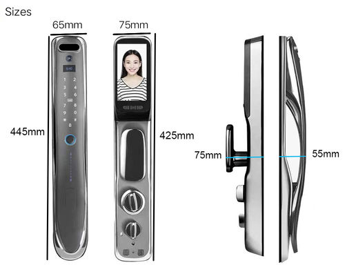 Fully Automatic 3D Face Recognition Smart Lock Fingerprint Password Door Lock for Apartment