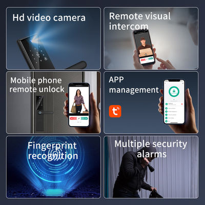 S829MAX Wifi Camera Lock Tuya APP Digital Viewer Lock Biometric Fingerprint Smart Door lock