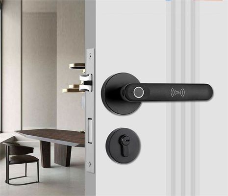 Qleung S607L Classic Black Tuya BLE APP Doorlocks Intelligent Fingerprint Key Smart Door Lock for Apartment Home Inside