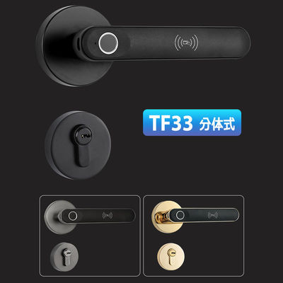 Qleung S607L Classic Black Tuya BLE APP Doorlocks Intelligent Fingerprint Key Smart Door Lock for Apartment Home Inside