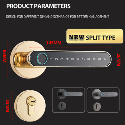 Qleung S604L Smart Fingerprint Door Lock with Wifi Tuya App Control Keyless Password for Bedroom Tuya Smart Home Door Lock
