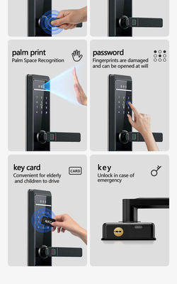 Qleung S810max Smart Home Lock with Card Code Key Fingerprint Palm Password Multi-unlock Ways