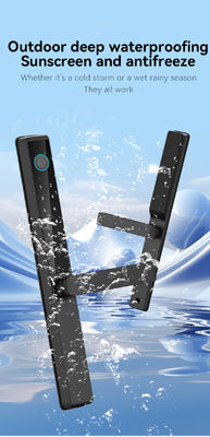 Qleung S960 Digital Glass Door Lock with Fingerprint Recognition Password Card Key Phone APP