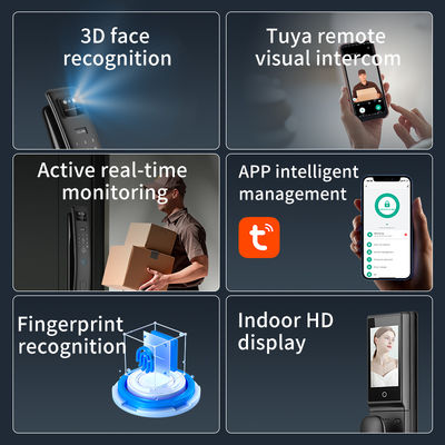 Qleung S958Max Tuya Door Lock with Card Key Password   Face Fingerprint Palm Recognition for Apartment Home