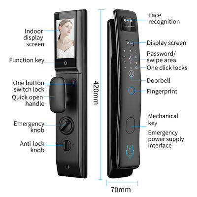 Qleung S958Max Tuya Door Lock with Card Key Password   Face Fingerprint Palm Recognition for Apartment Home