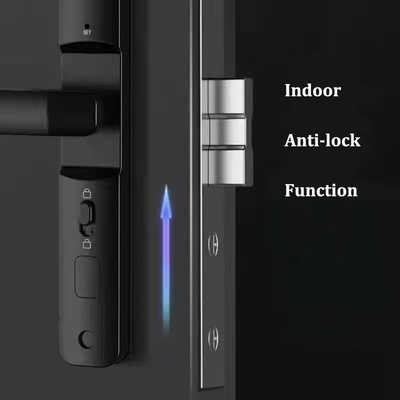 Black Zinc Alloy Smart Lock with Fingerprint Password NFC Keyless Entry