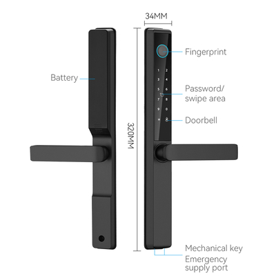 Qleung New Design S960 Waterproof Front Panel Smart Lock Tuya Wifi TTlock Digital Fingerprint Card Code Door Lock