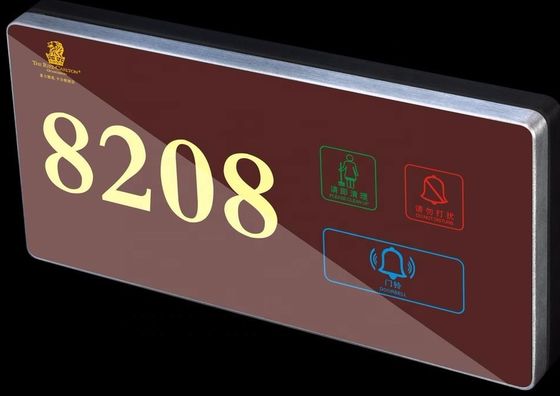 Touch Screen Hotel Doorplate Switch with 5 Years Warranty 258*86*7mm Size and Crystal Tempered Glass Panel