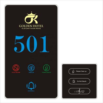 Hotel Smart Touch Switch with 5 Years Warranty Customizable Color and Crystal Tempered Glass Panel Room Number Door Plate