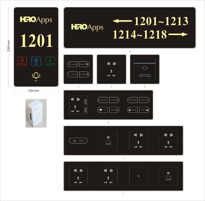 Electronic Doorplate with LCD Screen and Capacitive Touch for Standard 86 Box Installation in Hotels