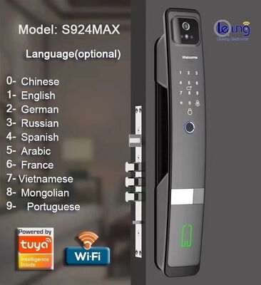 QL-S924MAX 3D Face Tuya Wifi Cerradura Inteligente Fingerprint Password Key Code Smart Door Lock with Camera