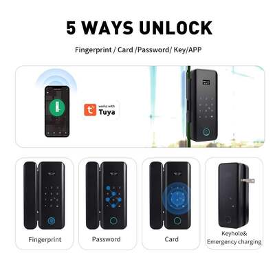 Tuya Smart App Face ID Biometric Fingerprint Smart Digital Door Lock With Password And Card Entry