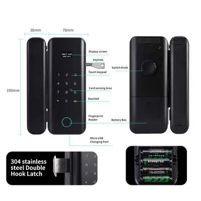 Tuya Smart App Face ID Biometric Fingerprint Smart Digital Door Lock With Password And Card Entry