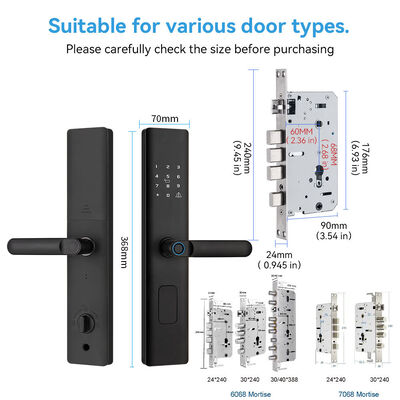 Qleung A19 Smart Door Lock with 6-in-1 Multi Unlock Ways, 0.5s Fast Semiconductor Fingerprint Sensor and Built-in Electronic Doorbell