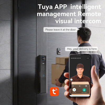 Tuya WiFi Visual Intercom Smart Door Lock with Palm Vein Recognition and 5000mAh Lithium Battery Fully Automatic Smart Digital Door Lock