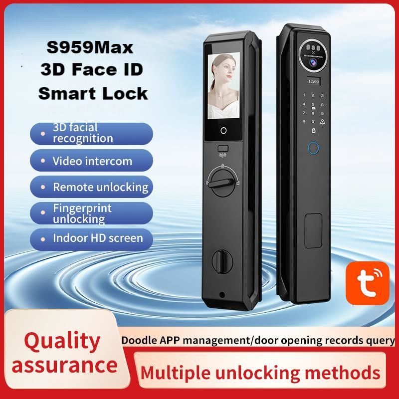 Qleung WiFi APP Fingerprint Card Code Face ID Electronic Lock For Home Apartment
