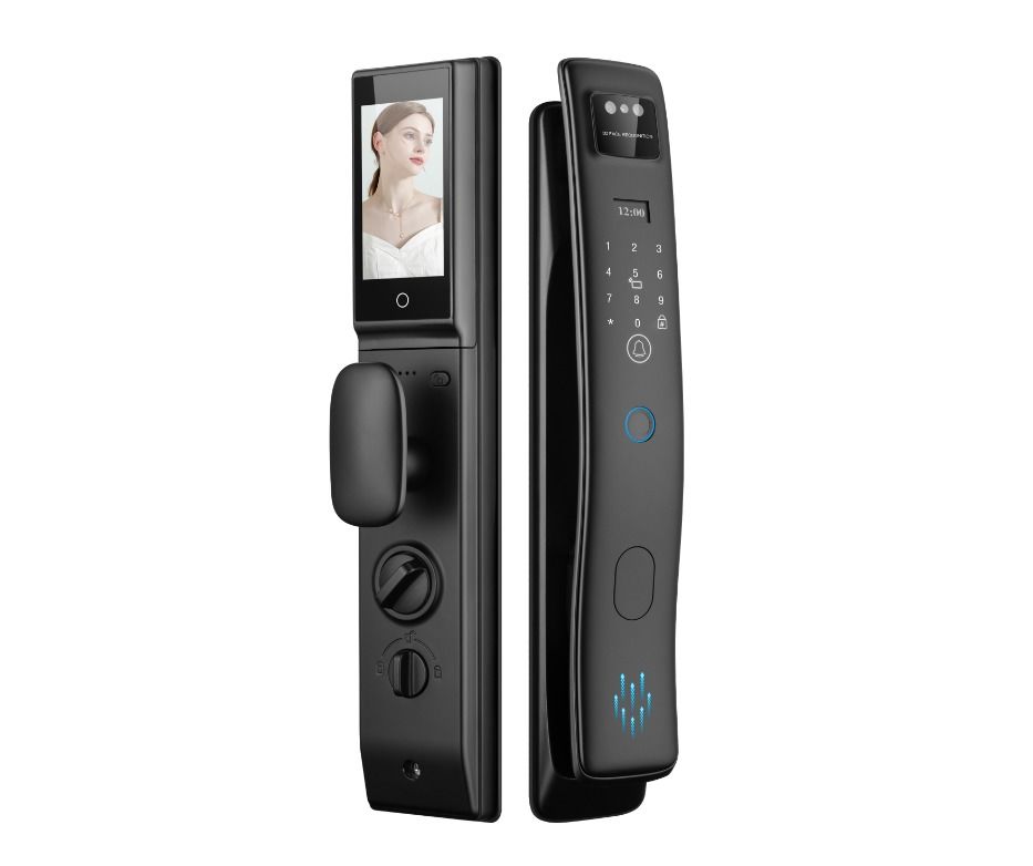 Qleung S958Max Tuya Door Lock with Card Key Password   Face Fingerprint Palm Recognition for Apartment Home