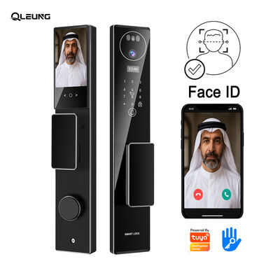 Wholesale 3D Face Recognition Fingerprint Lock Tuya Active Video Calling IC Card Code Accress Control Wifi Smart Door Lock CNC Process Aluminum Alloy construction Smart Lock