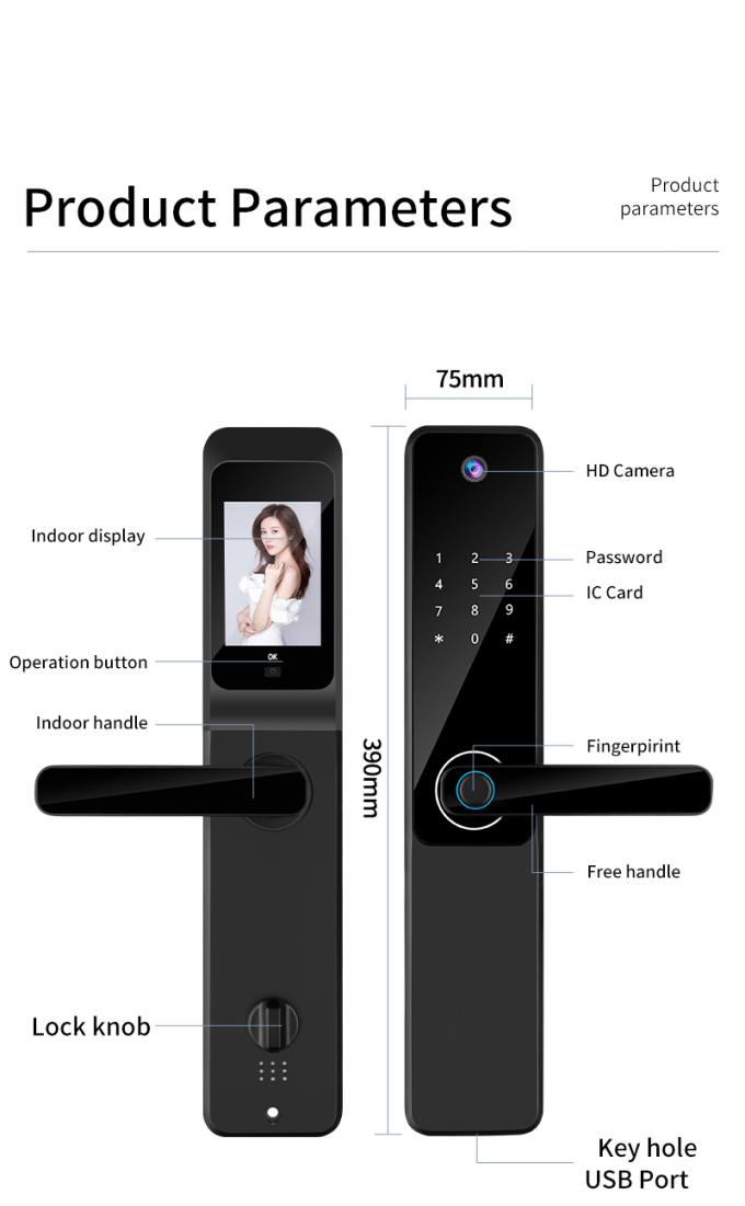 Camera Lock Design 8 Language Camera Door Lock S802Pro Fingerprint Smart Lock