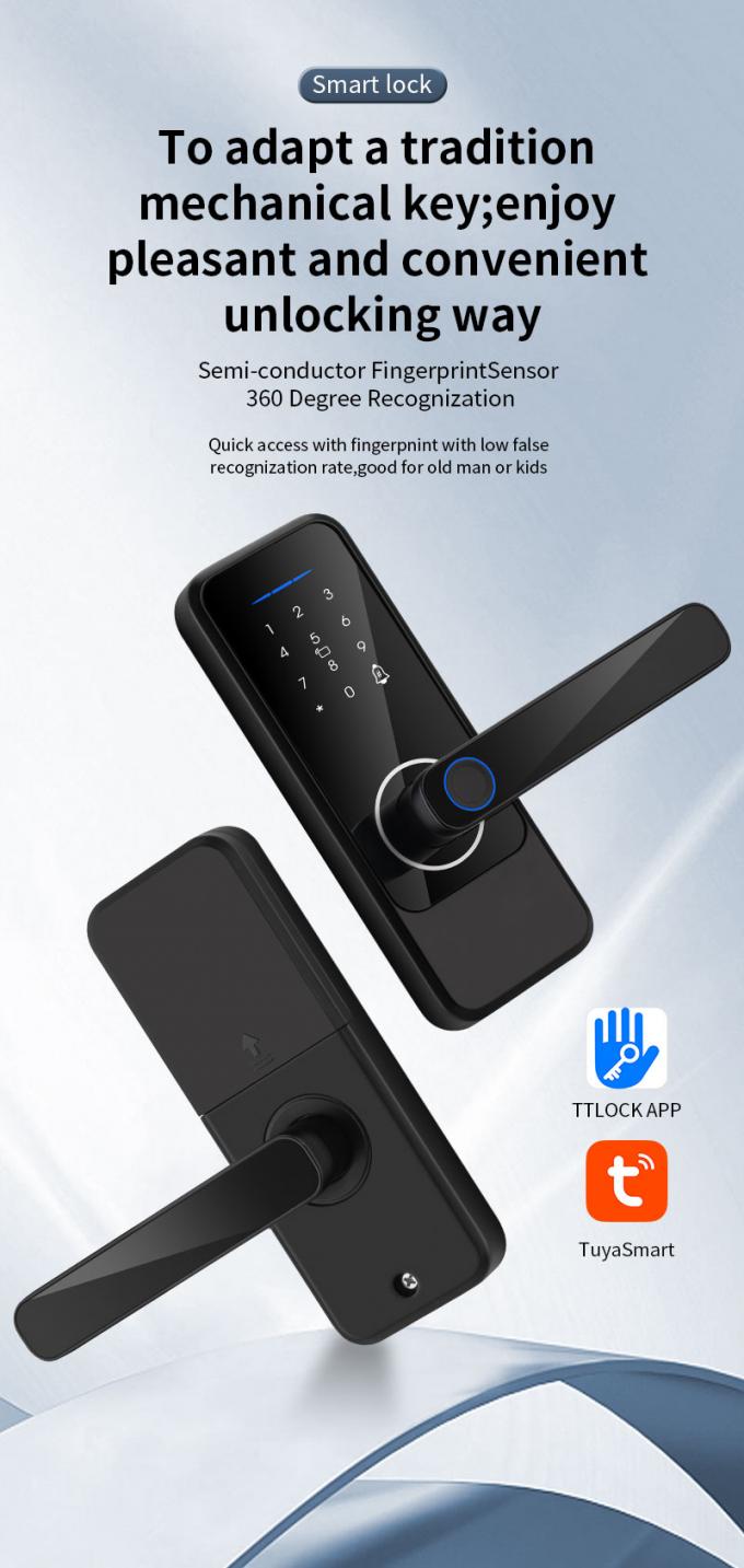 Alkaline Battery Electric Door Lock Fingerprint Aluminum Alloy Smart ...